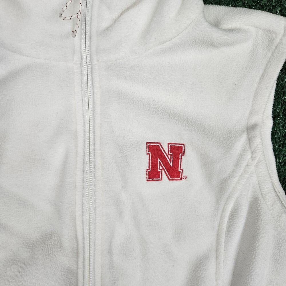Columbia Nebraska Huskers Women’s Fleece Vest Size Large White - Picture 2 of 7